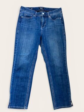 NYDJ Curves 360 blue jeans, medium wash, size 10 Marilyn 30 x 27”